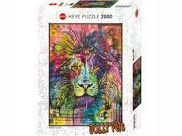 פאזל 2000 חל' - פורטריט אריה צבעוני