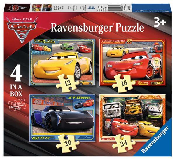 CARS 3 ארבעה פאזלים בקופסה משחק