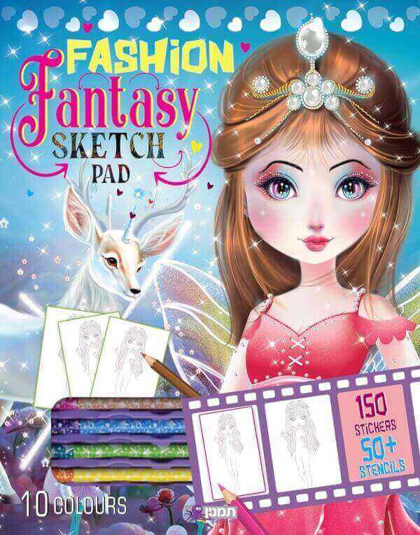 fashion fantasy כולל עפרונות צבועניים שטנצים ומדבק