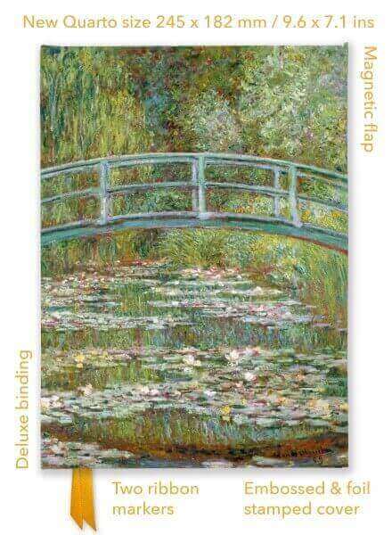 CLAUDE MONET- BRIDGE OVER A POND - QUARTO JOURNAL